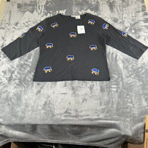 Peanut Butter & Jelly Republican Party Elephant Logo 3/4 Sleeve Shirt Large NWT